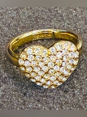 Coach Pave Gold Tone Heart Ring